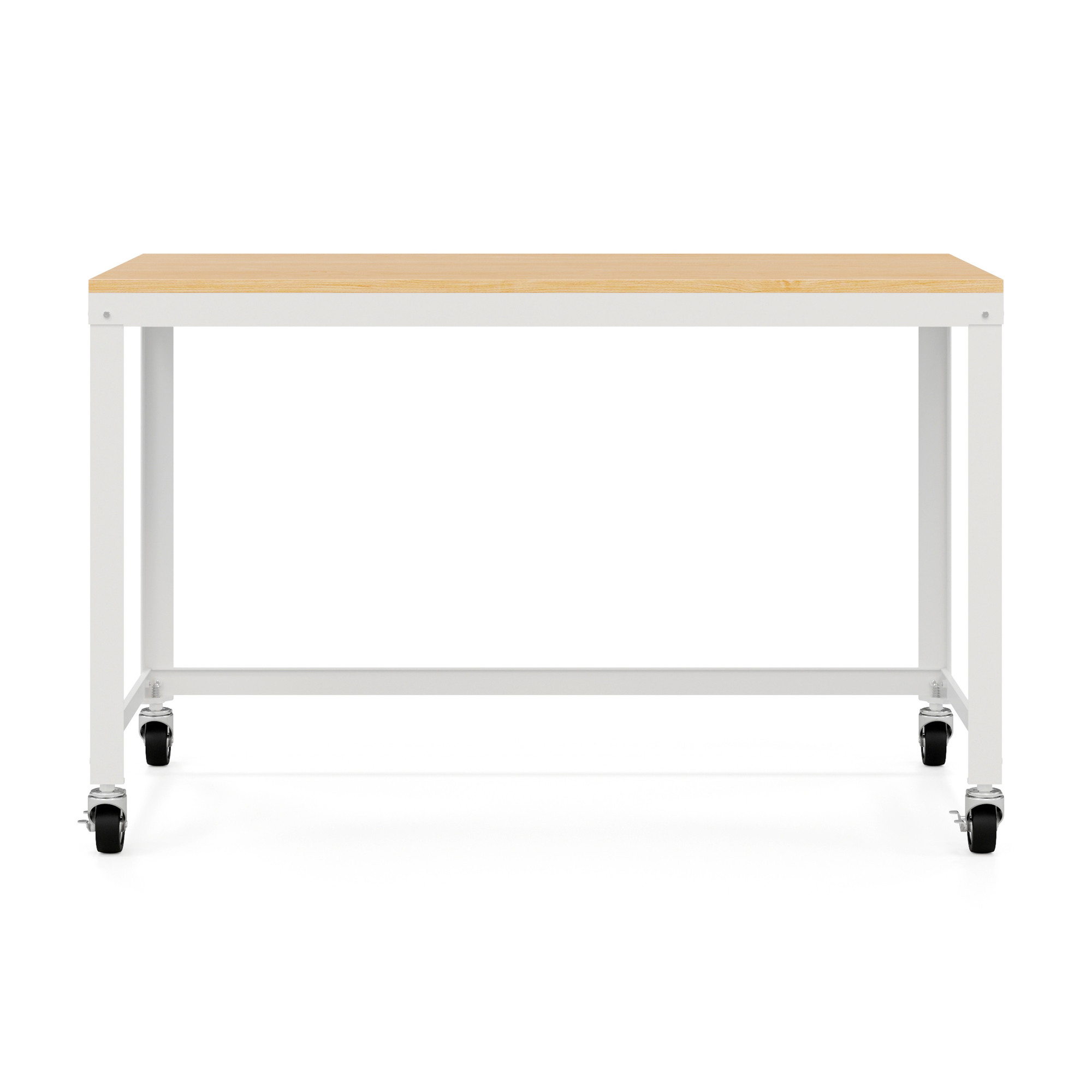 Hirsh Industries, Ready-To-Assemble 48in. Mobile Desk w/ Laminate Top, Width 47.45 in, Height 30 in, Depth 23.88 in, Model# 24973